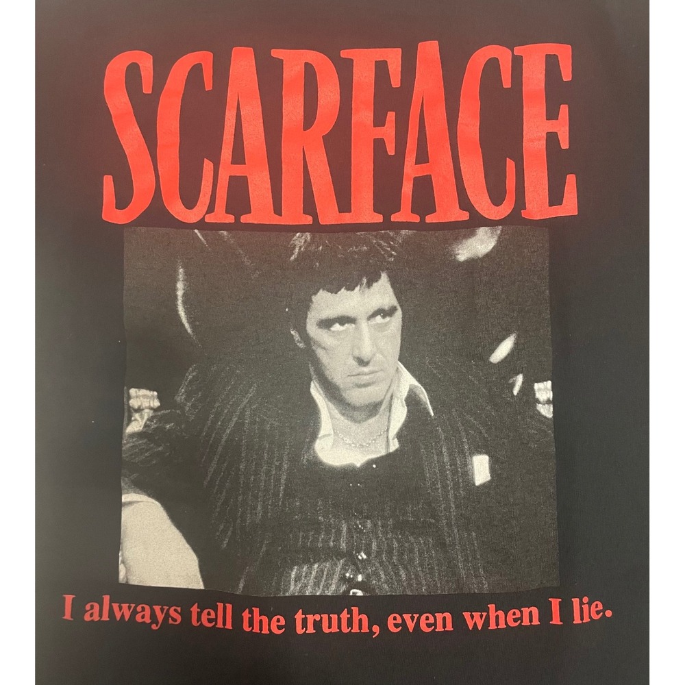 Scarface Tony Montana Movie Graphic Tee Shirt Black Red Mens Medium
